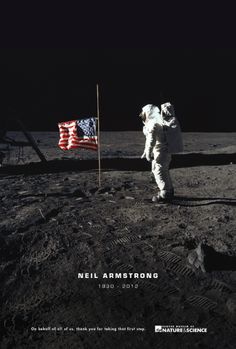 an astronaut walking on the moon next to a flag