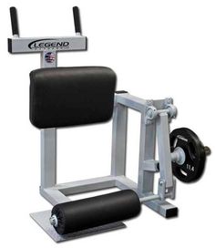 the leg curl machine is on display