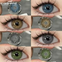 Gray Contact Lenses, White Contacts, Eyes Blue