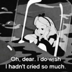 #text #aliciaenelpaisdelasmaravillas Alice In Wonderland, A Girl, We Heart It, Lost, Black And White, Water, Quotes, White, Black