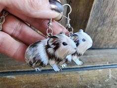 Baby Michi Guinea Pig Large Enamel Charm Earrings Sterling Silver Wire Hook Jewelry This baby guinea pig was born at the Los Angeles Guinea Pig Rescue where his mum joined our program already pregnant Watch out for my baby Jewelry series. New babies will be added keyrings keychains and necklaces are all available The charms are nice and big yet lightweight not to become too heavy on the ears. the wire is 100% sterling silver Hypoallergenic Enamel Drop Earrings, Hand Painted White Novelty Jewelry, White Enamel Earrings For Gifts, White Enamel Earrings For Gift, White Hand Painted Novelty Jewelry, White Hypoallergenic Enamel Earrings, Hypoallergenic White Enamel Earrings, White Novelty Enamel Jewelry, White Enamel Novelty Jewelry