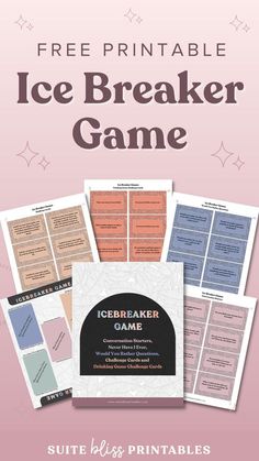 an ice breaker game with the text free printable