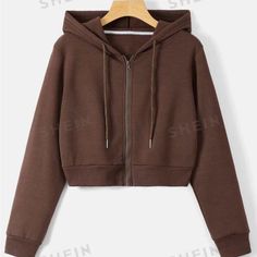 Brown Zip Up Hoodie, Size Medium, Never Worn Brown Hoodie Sweatshirt For Spring, Brown Spring Hoodie Outerwear, Brown Hooded Jacket With Drawstring For Spring, Brown Hooded Sweatshirt For Spring, Sporty Brown Hooded Jacket For Fall, Brown Drawstring Hood Sweatshirt For Spring, Brown Hoodie For Spring, Casual Brown Hoodie For Spring, Sporty Brown Sweatshirt For Spring