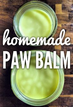 homemade paw balm recipe with text overlay