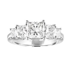 Classically Stunning Five Stone Ring The ring is Platinum There are 5 Princess Cut Diamonds All GIA Certified Stones The center is Carat 1.05 J VS1 Princess Cut Diamond The side is Carats 0.53 J VVS2 and 0.54 J VVS2 The far side is Carats 0.20 G VS1 and 0.25 G VVS2 All diamonds have GIA inscription on them. The ring is a size 4.75. If you need a larger size ring contact us prior to purchase, we will discuss options. The ring weighs 5.8 grams. Luxury Platinum Princess Cut Ring, Gia Certified Princess Cut Ring In White Gold, Gia Certified White Gold Princess Cut Ring, Princess Cut Platinum Ring With Prong Setting, Luxury Princess Cut Platinum Rings, Gia Certified Princess Cut Rings For Formal Occasions, Gia Certified Princess Cut Ring For Formal Events, Platinum Rings With Brilliant Princess Cut, Gia Certified Princess Cut Fine Jewelry Ring