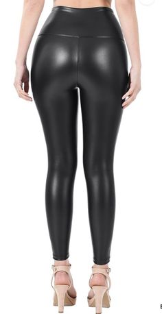 Ultra-comfortable faux leather leggings featuring a high rise and banded waist. Easy to wear and look great with your favorite sweatshirt or tunic! These run on the small side. We recommend going up one size in these. Available Sizes: S-3X 95% Polyester 5% Spandex Hand Wash Cold Hang or Lay Flat to Dry Stretch Solid Color Polyurethane Leather Pants, Sleek Solid Color Faux Leather Leggings, Trendy Stretch Polyurethane Leggings, Sleek Polyurethane Leggings For Fall, Casual Stretch Faux Leather Pants, Stretch Faux Leather Leggings, Faux Leather Stretch Leggings, Casual Stretch Faux Leather Leggings, Stretch Casual Leather Pants