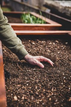 a person reaching for something in the ground with their hand on top of some dirt