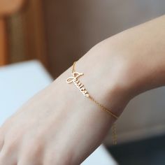 H A N D W R I T T E N - B R A C E L E T A meaningful gift for your friend, mom, friend, loved one or just a special treat for yourself.  We can make this personalized name bracelet as you wish. - Material: Solid 925 Sterling Silver - Finish: Silver - 14K Gold Plated - Rose Gold Plated - Necklace is 40cm-16 '' long and has a 5cm-2 '' extension chain. Do not hesitate to contact us for your different size requests. All of our items are made of high quality Solid 925 Sterling Silver and are lovingly Meaningful Hypoallergenic Name Bracelet As Gift, Custom Name Bracelets For Valentine's Day, Dainty Everyday Bracelets With Name, Minimalist Custom Name Bracelets For Birthday, Dainty Name Bracelet For Everyday Wear, Custom Name Bracelets For Mother's Day, Minimalist Custom Name Bracelets, Meaningful Name Bracelet For Mother's Day Gift, Minimalist Bracelets For Valentine's Day Personalized Gift