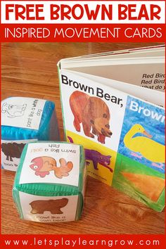 the brown bear inspired book is shown with free printables