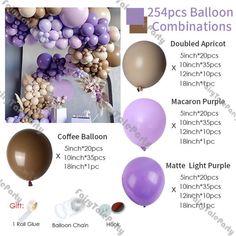 balloons are arranged in different colors and sizes to match the color scheme for each balloon