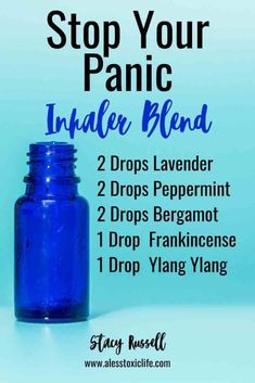 Essential Oils for Panic Attacks - Inhaler recipe Essential Oil Inhaler Recipes, Essential Oil Spray Recipes, Essential Oil Inhaler, Essential Oil Roller Bottle Recipes, Doterra Blends, Roller Bottle Recipes, Doterra Essential Oils Recipes