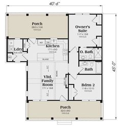 the floor plan for a two story home