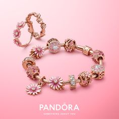 Pandora Rose Charm, Pandora Bracelet Charms Ideas, Pandora Bracelet Designs, Pandora Bangle, Pandora Jewelry Charms, Jewelry Pandora, Pandora Rose, Luxe Jewelry, Chic Bracelet