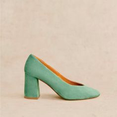 Elevate Your Style To New Heights And Step Into Glamour With This Pair Of Stunning Heels From Szane. This Pair Of Suede Pumps From Sezane's Current Collection Are High-Quality, Elegant Heels Designed To Make You Look And Feel Your Best. Comes In The Original Szane Box With Cloth Shoe Bag. Runs A Little Small. Would Fit A Size 9.5. Green Almond Toe Heels For Work, Chic Green Block Heels With Round Toe, Green Closed Toe Heels With Contrasting Heel Counter, Green Almond Toe Heels For Office, Chic Green Low Block Heels, Green Heels With Stacked Heel And Pointed Toe, Chic Green Block Heels With Stacked Heel, Green Pointed Toe Heels With Stacked Heel, Green Heels With Deep Heel Cup And Block Heel