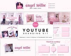 This YouTube branding kit from the Angel collection will give your channel a Y2K (early 2000snostalgia aesthetic vibewith girly pink shades and angel graphicsUse this channel kit to make your online presence more stylish and memorablePerfect for content creators in beautyfashionlifestylevlogsgamingsmall business and morePlease read the full description before purchasingAll the templates are editable in Canvawhich is a freeeasy to usedrag and drop design platformYou can change the wordingcolorsf 2000s Nostalgia Aesthetic, Pink Angel Aesthetic, Pink Youtube, Youtube Branding Kit, Channel Banner, Youtube Branding, Start Youtube Channel, 2000s Pink