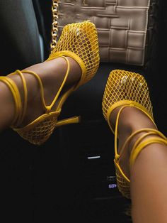 Square Toe Mesh Wrap Sandals – ECHOINE Fishnet Heels, Summer Pumps, Summer High Heels, Mesh Heels, Bling Shoes, Mesh Shoes, Fashion High Heels, Lace Up Heels, Ladies Party