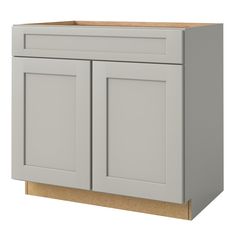 Simplicity meets silky gray in Stonewall's clean shaker cabinetry. This smart, memorable door style adapts to a variety of design possibilities. allen + roth Stonewall 36-in W x 34.5-in H x 24-in D Stone 1-Drawer Base Fully Assembled Cabinet (Flat Panel Shaker Style) in Gray | 20807 Semi Custom Kitchen Cabinets, Semi Custom Cabinets, Shaker Door Styles, Online Kitchen Cabinets, Custom Cabinet, Plywood Cabinets, Stone Bathroom, Furniture Board, Guest Cabin