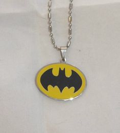 BRAND NEW DC COMICS DC COMICS EBAMEL BATMAN BAT SYMBOL/LOGO ON 22"  BALLCHAIN NECKLACE 1 PACKAGE CONTAINS 1 NECKLACE WE STRIVE FOR 5 STAR RATINGS.  IF YOU ENCOUNTER ANY PROBLEMS PLEASE CONTACT US RIGHT AWAY AND WE WILL MAKE IT RIGHT...  THANKS FOR LOOKING! Batman Necklace, Batman Jewelry, Dc Jewelry, Bat Symbol, Batman Stuff, Xmas List, Birthday List, Symbol Logo, Fashion Jewelry Necklaces