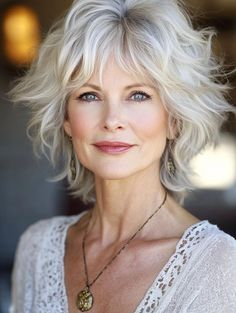 Gray Hair Over 50 Fifty Not Frumpy, Ashley Judd Hair, Shag Hairstyles For Straight Hair, Chin Length Shag Hairstyles, Shag Haircut For Older Women, Shag Haircuts For Women Over 50, Short Shag Hairstyles Over 50, Curly Shags, Over 60 Short Hairstyles