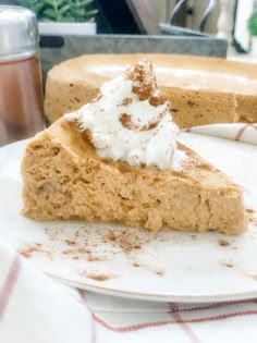 a slice of pumpkin pie on a plate