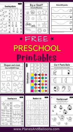 free preschool printable worksheets to help kids learn how to draw and color