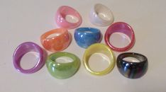 Nice Rings, Acrylic Rings, Funky Rings, Acrylic Ring, Indie Jewelry, Dope Jewelry, Clay Jewelry Diy, Diy Rings, Chunky Rings