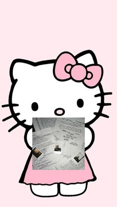 a hello kitty wallpaper with an envelope