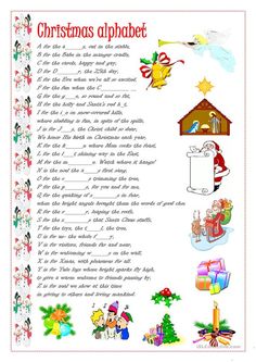 a christmas alphabet with santa claus and other things to write in the upper left corner