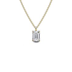 An exquisite 2 carat emerald cut diamond pendant set in 18k yellow gold. Emerald Diamond Pendant, Refined Aesthetic, Emerald Cut Diamond, Emerald Cut Diamonds, 3 Carat, Emerald Diamond, 2 Carat, Fashion Jewellery, 1 Carat