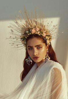 Goddess Crown, Headpiece Diy, Halloween Headband, Fantasy Dress, Fantasy Clothing, Divine Feminine, Face Art, Headdress, Styled Shoot