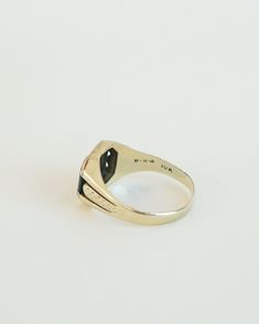 14k Gold Size: Approx. 10.75 Vintage Sterling Silver Rings In Yellow Gold, Heirloom 14k Gold Signet Ring For Anniversary, Formal Fine Jewelry Engraved Oval Ring, 14k Stamped Anniversary Ring With Round Stone, Timeless Diamond Ring Stamped 14k, 14k Gold Vvs Clarity Birthstone Ring, Timeless 14k Diamond Ring, Modern Yellow Gold Sapphire Ring With Center Stone, Fine Jewelry 14k Gold Diamond Ring