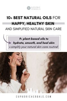 Discover more than 10 of the best plant-based natural oils for healthy and happy skin, plus a simplified natural skin care routine / regime! Read this post from Euphoric Herbals to find the best skin care oils for your skin, their benefits and their uses. With these natural skin care oils you'll not only hydrate, smooth, clear and heal your skin, but you'll be able to have a simplified natural skin care routine / regime that is both effective and healthy! Herbs For Fertility, Natural Oils For Skin, Natural Beauty Remedies, For Healthy Skin, Coconut Oil For Skin, Natural Skin Care Routine, Breastfeeding And Pumping