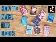 Card Making Tutorials Mini Books, How To Make Miniature Books Tutorials, Miniature Books Diy How To Make, Tiny Book Tutorial, How To Make Tiny Books Crafts, Dollhouse Books Diy, Mini Book Diy How To Make, Small Book Craft