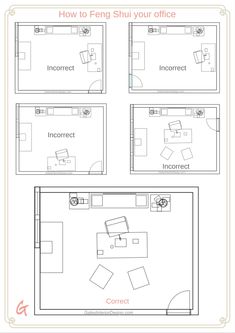 an office floor plan with four different rooms