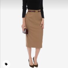 Nwt Randy Kemper 6 Wool Cashmere Pencil Skirt Camel Gorgeous Zipper Back Works But The Seam At The Bottom Is Slightly Undone, East Fix With A Few Stitches 13 Waist 24 Length Elegant Brown Skirt For Workwear, Elegant Brown Skirt For Work, Elegant Brown Midi Pencil Skirt, Elegant Brown Pencil Skirt For Office, Brown Pencil Skirt For Workwear In Fall, Elegant Neutral Fitted Skirt, Classic Beige Pencil Skirt For Work, Beige Lined Pencil Skirt For Workwear, Beige Midi Pencil Skirt For Work