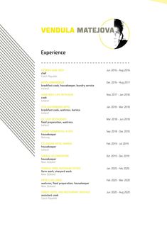 a resume with yellow lines on it