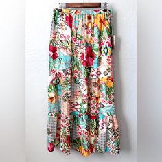 Tropical Print Maxi Skirt By Boutique Her Destiny. Bright Florals On A Taupe Background. Three Tiers. Fully Lined But Still Very Lightweight. Doesn’t Wrinkle Easily So It’s Great For Summer Travel. Waist Stretched Is 22” Brand New With Tags. Nik B57 Maxi Leather Skirt, Black Lace Maxi Skirt, Taupe Background, Grey Maxi Skirts, Floral Print Maxi Skirt, Long Floral Skirt, Vintage Maxi Skirt, Vintage Denim Skirt, Full Maxi Skirt