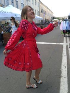 Red Linen Dress, Pink Embroidery, Geometric Embroidery, Custom Dress, Hippie Style Clothing, Red Embroidery, Dance Skirt, Dress Midi, White Embroidery