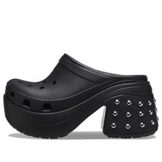 (WMNS) Crocs Siren Studded Clogs 'Black' 209017 Croc Ideas, Studded Clogs, Clogs Outfit, Limited Edition Sneakers, Diy Shoes, Retail Therapy, Sport Sneakers, Custom Shoes, Clogs