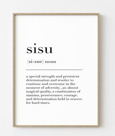 a black and white poster with the words sisu in it's uppercase