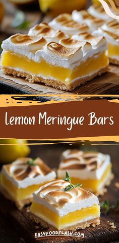 These tangy lemon meringue bars feature a poppy seed shortbread crust, a luscious lemon curd filling, and a perfectly golden, fluffy vanilla meringue topping. A sweet, zesty treat with a beautiful balance of flavors and textures!