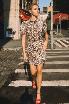 The Robinson leopard mini dress has paneled seams, shirttail hem, and snap front closure. Belt Shirt, Junior Girl Dresses, Hunter Bell, Column Gown, Scarf Sale, Spark Joy, Refined Style, Holiday Wardrobe, Active Wear Shorts