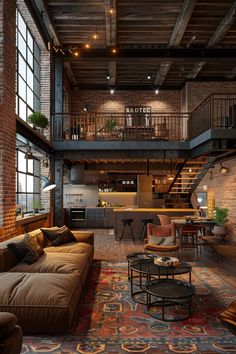 a living room filled with furniture and lots of windows