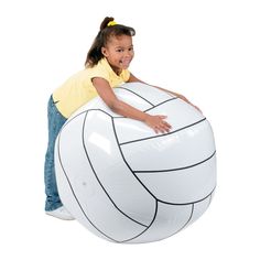 Party guests will have a ball with our Enormous Volleyball! A fun and unique kids' toy sure to liven up the celebration, it's a superb party decoration for birthday parties and sports banquets. A perfect indoor or outdoor toy for kids, party guests love to kick and throw it as they invent a variety of games! It also makes a colossal gift for your most playful friend. Inflated, 30"; deflated, 45". © OTC Volleyball Party Ideas, Volleyball Decorations, Volleyball Birthday Party, Volleyball Birthday, Happy Theme, Volleyball Things, Pep Squad, Volleyball Ideas, Garden Party Games