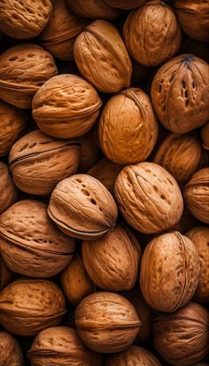 walnuts are piled up in a pile