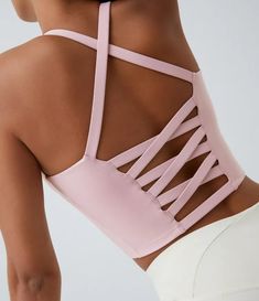 Crisscross Backless Cropped Yoga Tank Top Cute Yoga Outfit, Knitting Summer, Yoga Tank Top, Yoga Tank, Backless Top, Yoga Tank Tops, Bleach Wash, Sleeveless Tops, Top Tank