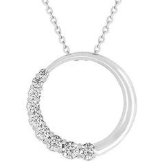 [Diamond Engagement Rings, Diamond Stud Earrings, and Gold Jewelry Online]-Angelucci Jewelry Diamond Circle Necklace, Open Circle Necklace, Necklace Chain Types, Circle Pendant Necklace, Circle Diamond, Cubic Zirconia Jewelry, Discount Jewelry, Cz Pendant, Circle Necklace