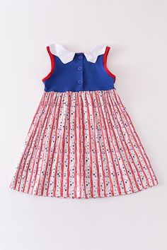 DRESCRIPTION Show off your patriotic pride with our Luna's dress. Perfect for any 4th of July celebration, this dress is a stylish and fun way to celebrate - this Independence Day! Blending cotton with spandex in children’s garments can offer several benefits: Stretch and Flexibility: Spandex, also known as elastane, is a highly elastic fiber. When blended with cotton, it imparts stretchiness and flexibility to the fabric. Comfort: The combination of cotton and spandex provides the softness and breathability of cotton while adding a touch of stretch. Durability: Spandex enhances the durability and shape retention of cotton clothing. Easy Dressing: Clothes with a bit of spandex are often easier to put on and take off, as they can have a bit of "give" when dressing the baby. Range of Motion: Flag Dress, Sequin Crafts, Plaid And Leopard, 4th Of July Celebration, Patriotic Flag, Cotton Clothing, Easy Dressing, Loungewear Sets, Swimwear Girls