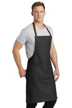 a man wearing an apron and standing with his hands on his hips