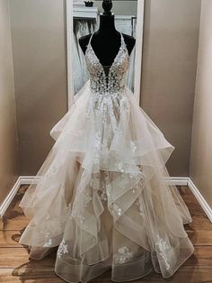 Champagne Wedding Dress Lace, Lace Wedding Dresses, Gown Prom, Dresses Elegant, Prom Dresses Lace, Ball Gown Dresses, Dress Formal